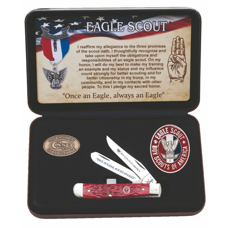 W.R. Case Boy Scouts of America Eagle Scout Red Bone Mini Trapper